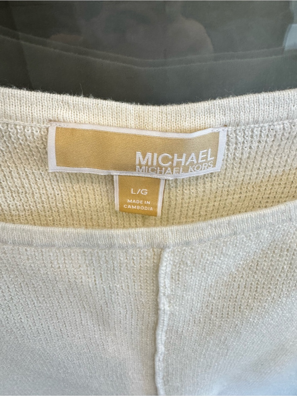 MICHAEL Michael Kors Cream Short-Sleeve Knit Pullover - Picture 2 of 2
